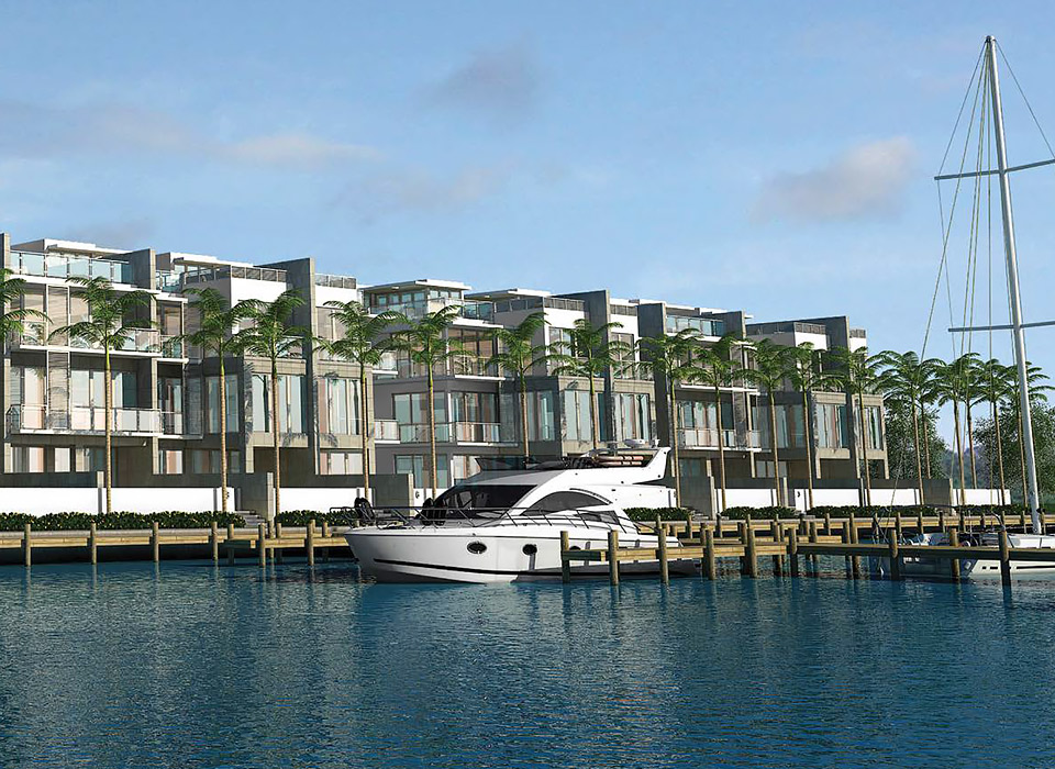 Waterfront Luxury Townhomes with Yacht Dockage Marina Living by Luxury Real Estate Broker Associates Pascal Liguori & Son Intracoastal Waterway