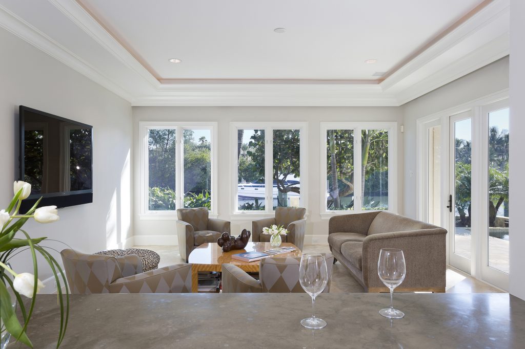 Family Room European Inspired Elegance Luxury Home Luxury Real Estate Waterfront Deepwater Dock South Florida Palm Beach County Pascal Liguori and Son Broker Associates